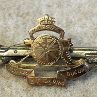 WW1 Royal Artillery Sterling Silver & Gold Plated Sweetheart Brooch