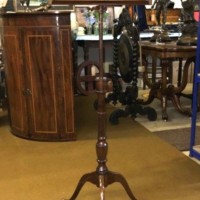 Antique Mahogany Music Stand with Lyre Motif