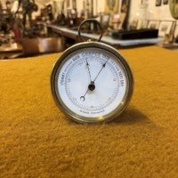 Vintage Brass Desk Top or Hanging Aneroid Barometer