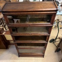 Antique 5 Tier Globe Wernicke Oak Barrister's Bookcase