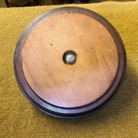 Vintage Hardwood Nut Bowl with Brass Ships Wheel Nut Cracker