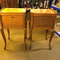 Mid Century Pair of French Louis XVI Style Cherrywood Bedside Night Stand Drawer Units