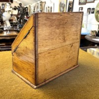 Antique Honey Oak Wedge Shaped Stationery Box