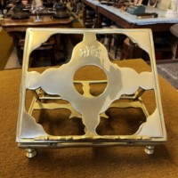 Vintage Italian Polished Brass Desk Top Bible Stand