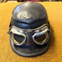 Vintage Motoring Helmet and Goggles