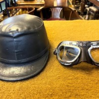 Vintage Motoring Helmet and Goggles