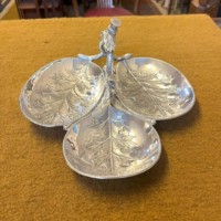 Antique Silver Plated Trio of Thistle Pattern Bon Bon / Sweet Dishes