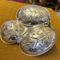 Antique Silver Plated Trio of Thistle Pattern Bon Bon / Sweet Dishes