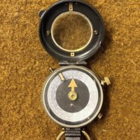 WW1 Officers Prismatic Marching Compass in Leather Case