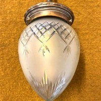 Vintage Cut / Etched Glass Hanging Light Fitting