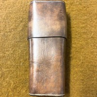 Antique Leather Spirit Flask Holder