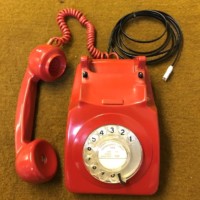 Vintage Red GPO 746F Rotary Dial Telephone Converted for BT Wall Socket and in Full Working Order