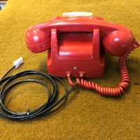 Vintage Red GPO 746F Rotary Dial Telephone Converted for BT Wall Socket and in Full Working Order