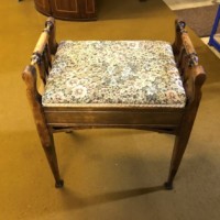 Antique Mahogany Piano Stool with Storage Compartment