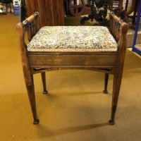 Antique Mahogany Piano Stool with Storage Compartment