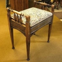 Antique Mahogany Piano Stool with Storage Compartment