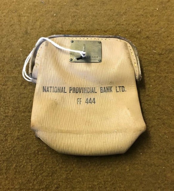Vintage National Provincial Bank Ltd Locking Bank Deposit Bag
