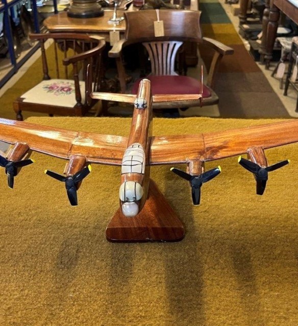 Vintage Wooden Model Avro Lancaster Bomber