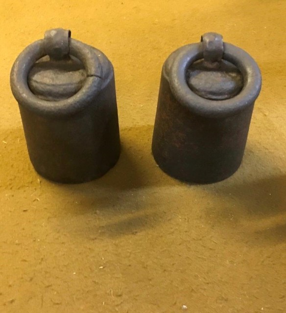 Antique Pair of Cast Iron 56 Lb Weights