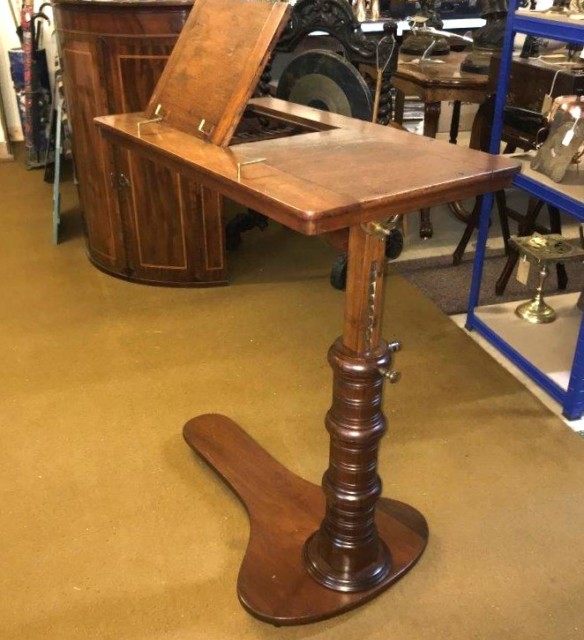 Victorian Mahogany Adjustable Over-Bed / Chair Reading Table