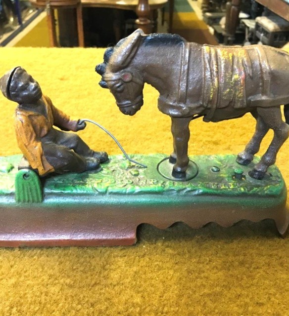 Vintage American Cast Iron Mechanical Bank "Always Did 'Spise A Mule" ﻿Reproduced from the Original in Collection of The Book Of Knowledge