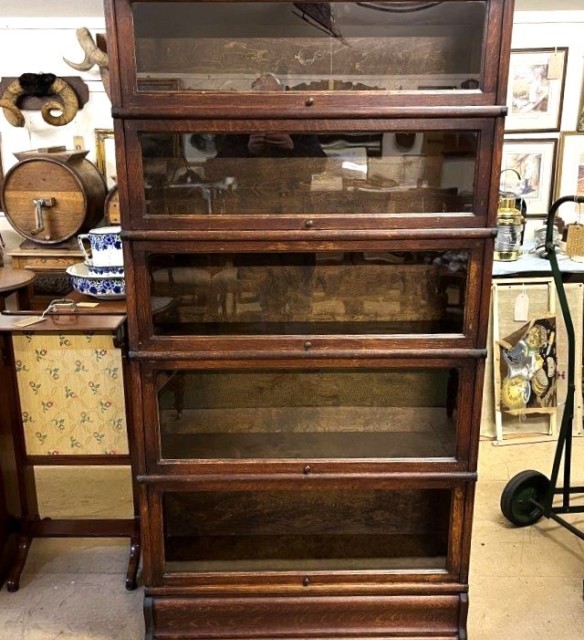 Antique 5 Tier Globe Wernicke Oak Barrister's Bookcase