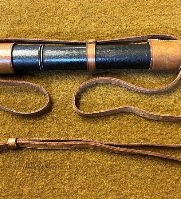 Vintage Military Variable Magnification Telescope with Leather Carry Case Presented to Captain D S Blunt R.E