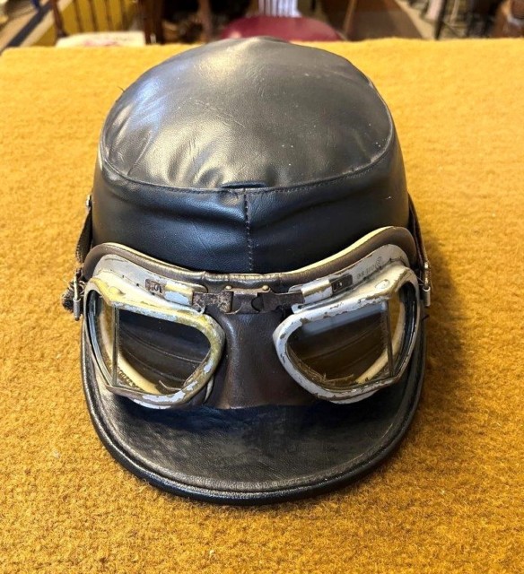 Vintage Motoring Helmet and Goggles