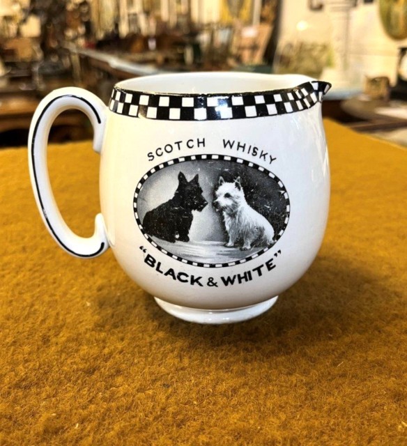 Rare Vintage Black & White Scotch Whisky Water Jug