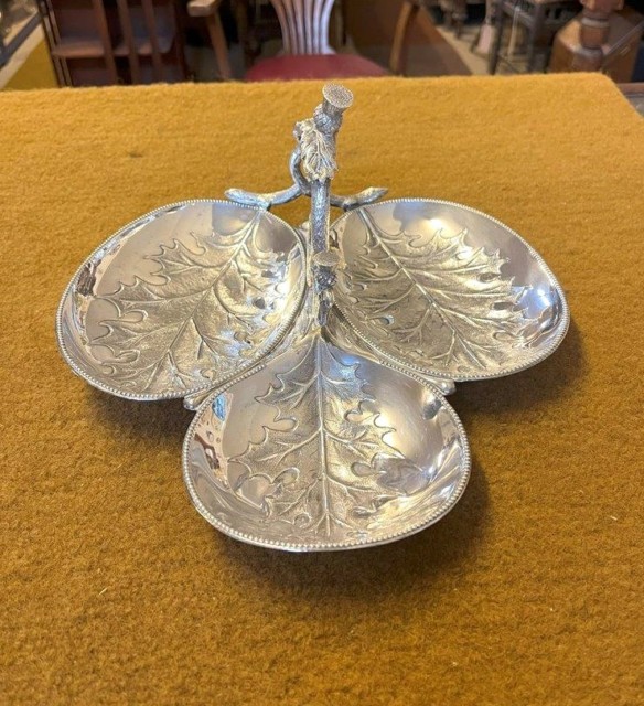 Antique Silver Plated Trio of Thistle Pattern Bon Bon / Sweet Dishes