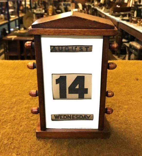 Victorian Mahogany Perpetual Desk Calendar