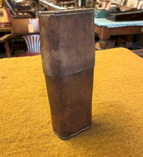 Antique Leather Spirit Flask Holder