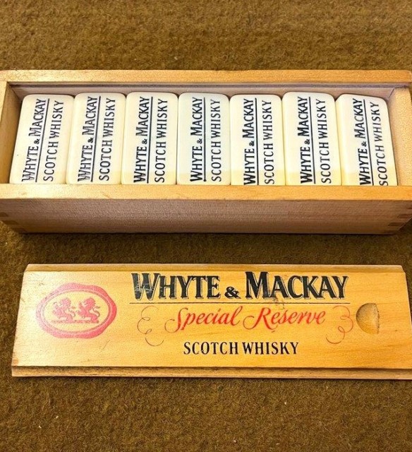 Vintage Set of Whyte & Mackay Special Reserve Scotch Whisky Dominos