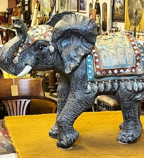 Vintage Large Highly Embellished Elephant Figure